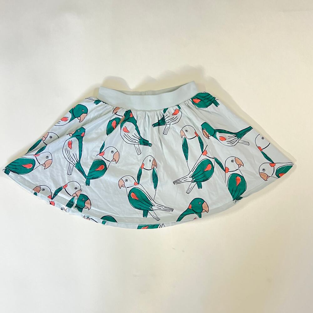 Tea Collection Girls Skirt Size 6 | Parrot Bird Print | 100% Cotton